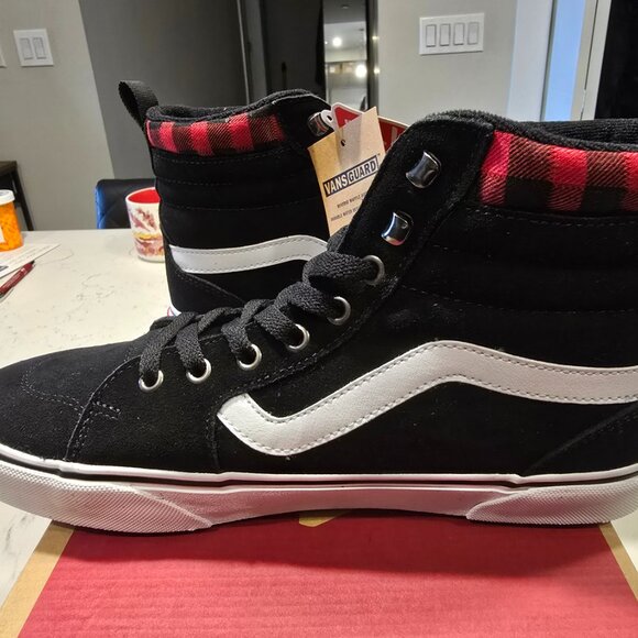 Vans Filmore Hi Vansguard Leather Suede Men's 10 Black CHECKERBOARD SHOES BOOTS - Picture 4 of 10